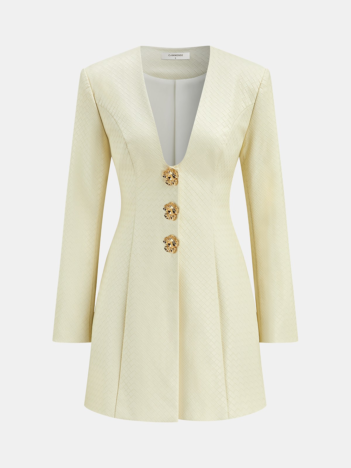 Floral Metallic Button Detail Faux Leather Mini Dress