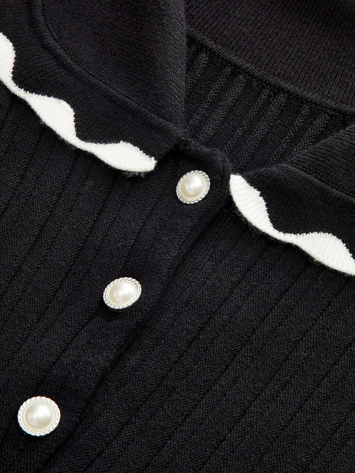 Textured Knit Polo-Style Dress