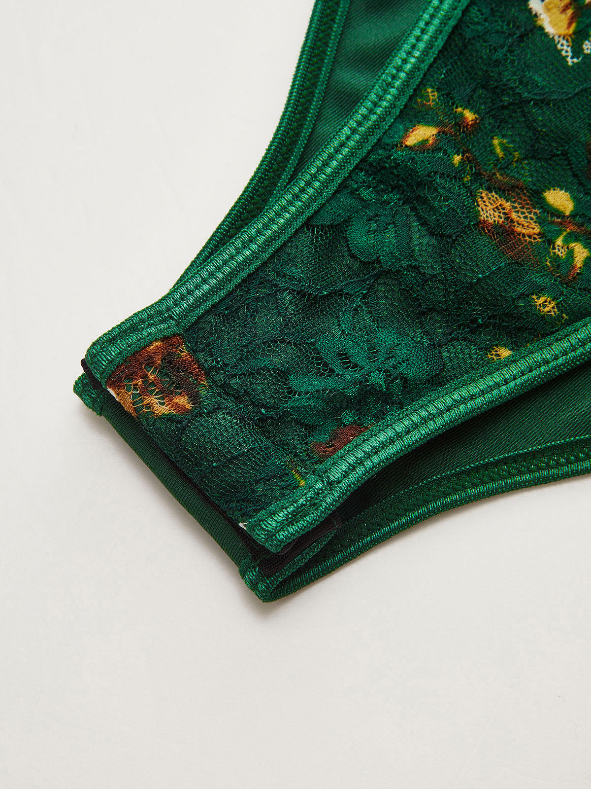 Floral Embroidered Bustier Corset Bodysuit with Lace