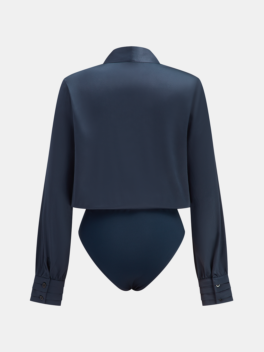 Sleek Satin Bodysuit with Elegant V-neck Design