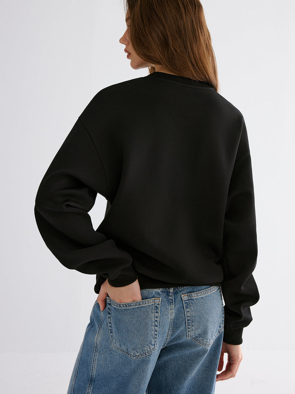 Luxurious Golden Chain Embroidered Crewneck Sweatshirt