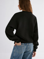 Luxurious Golden Chain Embroidered Crewneck Sweatshirt