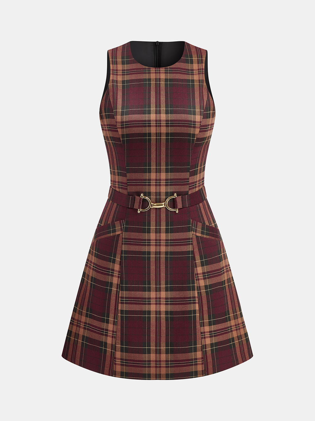 Checkered Sleeveless Mini Dress