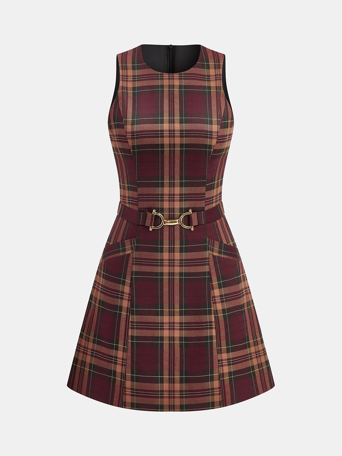Checkered Sleeveless Mini Dress