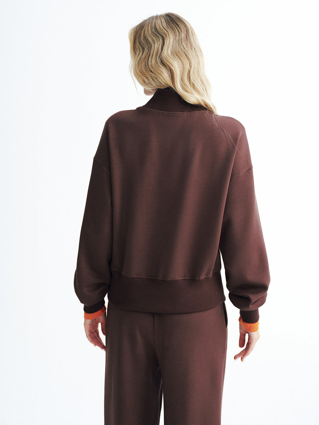 V-Neck Half-Zip Cozy Pullover Sweatshirt