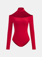 Sleeveless Off-Shoulder Bodysuit with Choker Detail