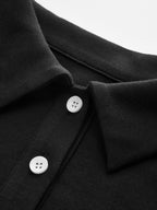 Fitted Polo Neck Top with Flared Sleeves