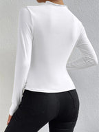 Ruched Long Sleeve Top with Elegant Details
