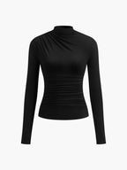 Ruched Long Sleeve Top with Elegant Details
