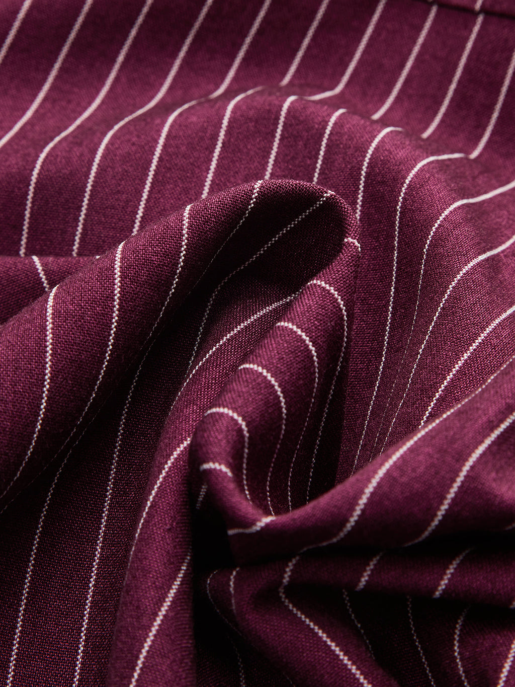Pinstripe Bodysuit with Cross-Front Design and Collar