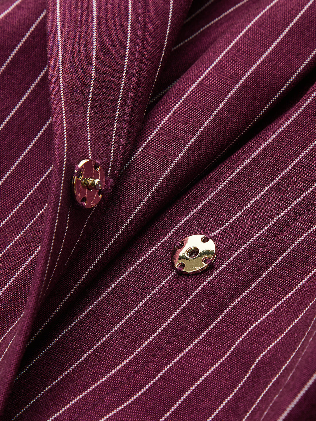 Pinstripe Bodysuit with Cross-Front Design and Collar