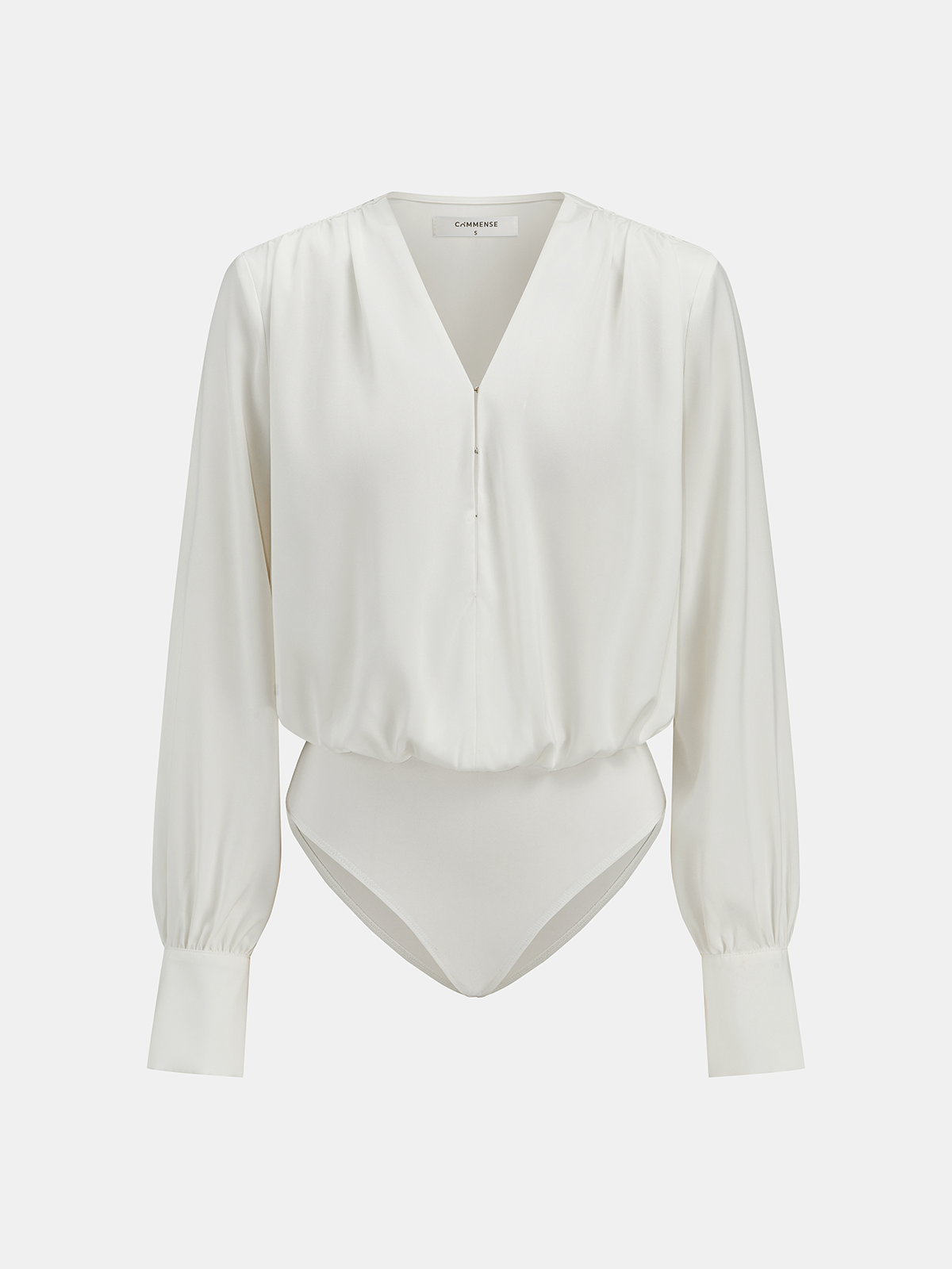 Silky Satin Bodysuit with Hook-and-Eye Closure