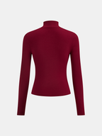 Mock Neck Top with Faux Leather Corset Panels