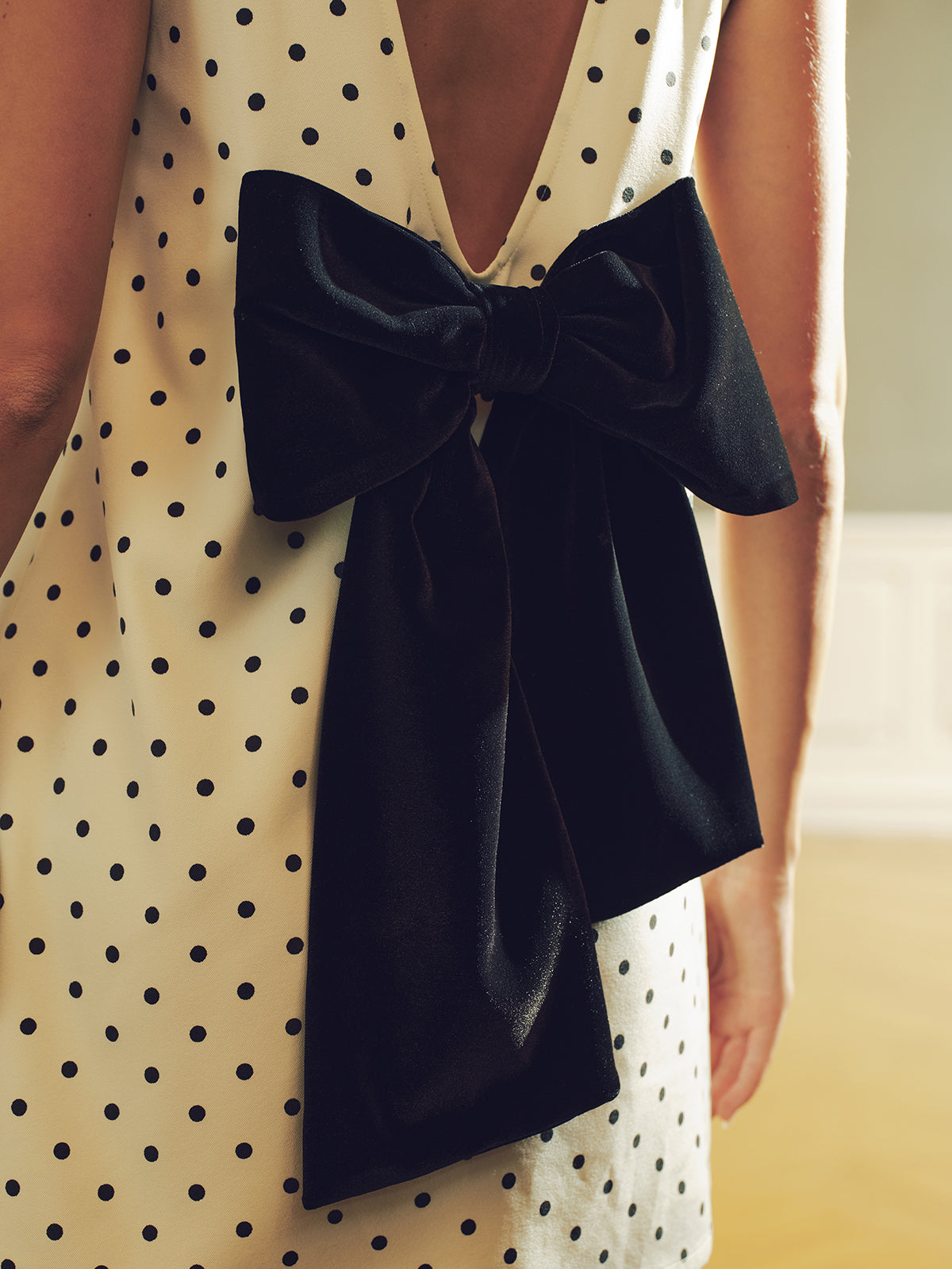 Mini Polka Dot Dress with Bow on Back