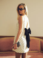 Mini Polka Dot Dress with Bow on Back
