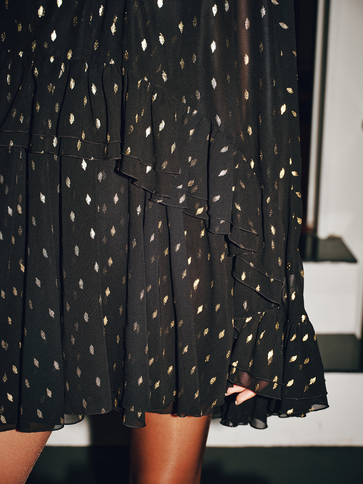 Foil Spot Cami Dress with Coordinating Cape