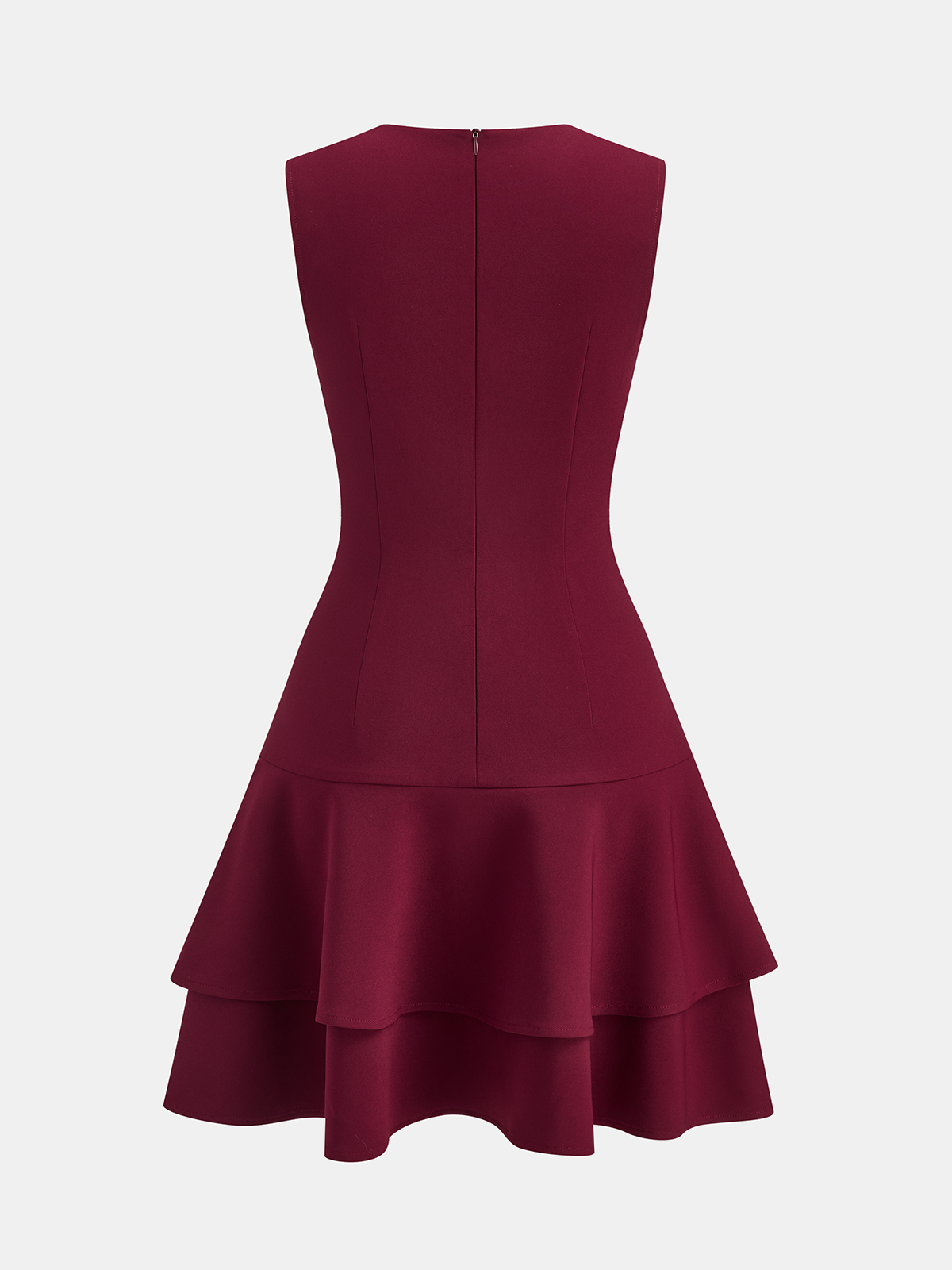 Sleeveless Mini Dress with Asymmetric Ruffle Hem