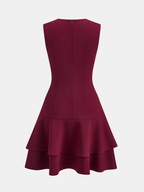 Sleeveless Mini Dress with Asymmetric Ruffle Hem