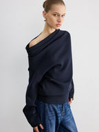 Casual Off-Shoulder Sweatshirt in Cotton Blend