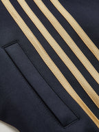Four-Stripe Cropped Athletic Sweatshirt
