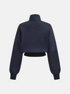 Four-Stripe Cropped Athletic Sweatshirt