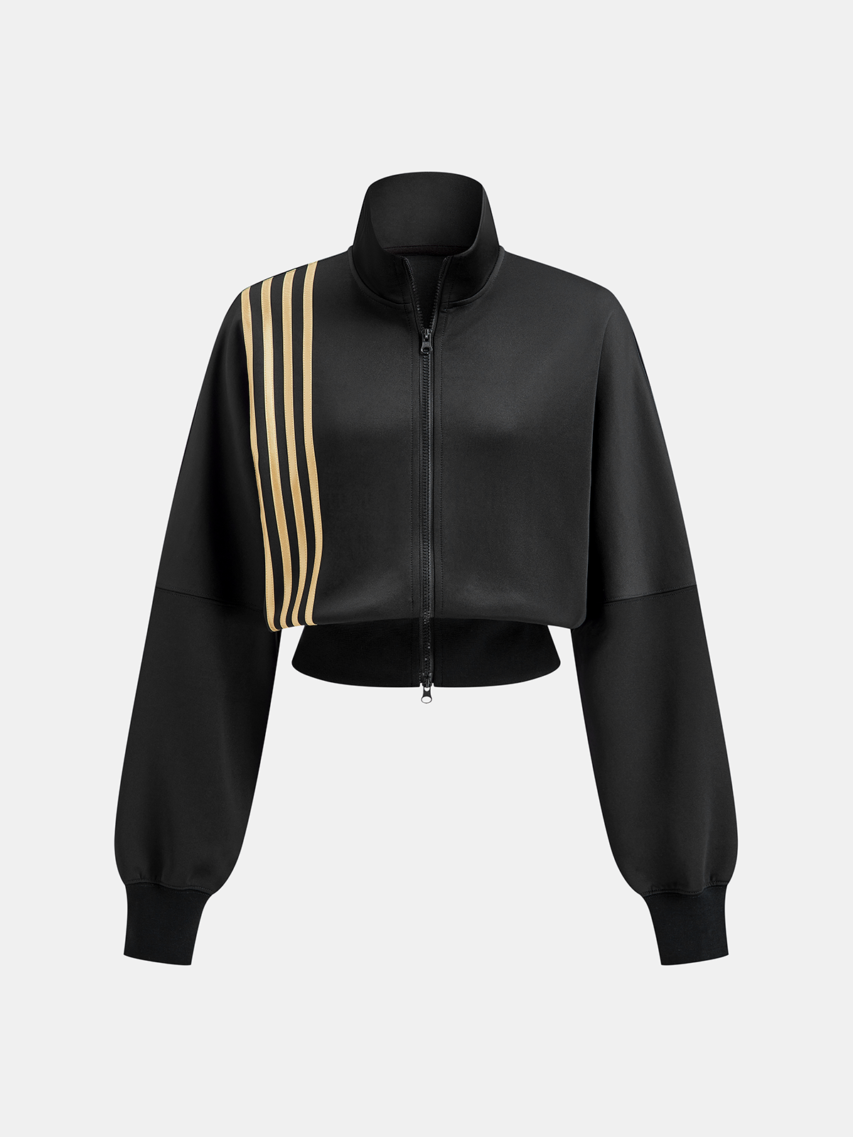Four-Stripe Cropped Athletic Sweatshirt