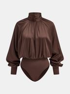 Silky Turtleneck Bodysuit, Smooth and Snug Fit