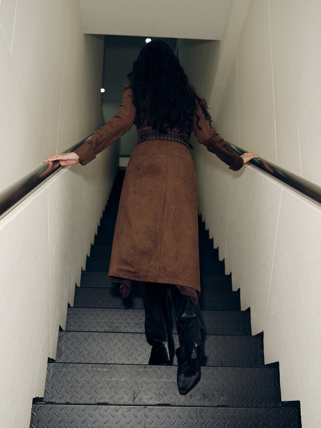 Suede-Style Shirt Dress with No Belt Included