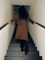 Suede-Style Shirt Dress with No Belt Included