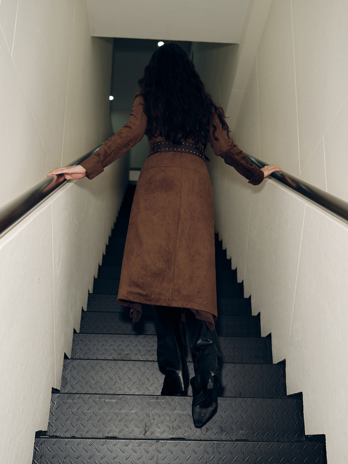 Suede-Style Shirt Dress with No Belt Included