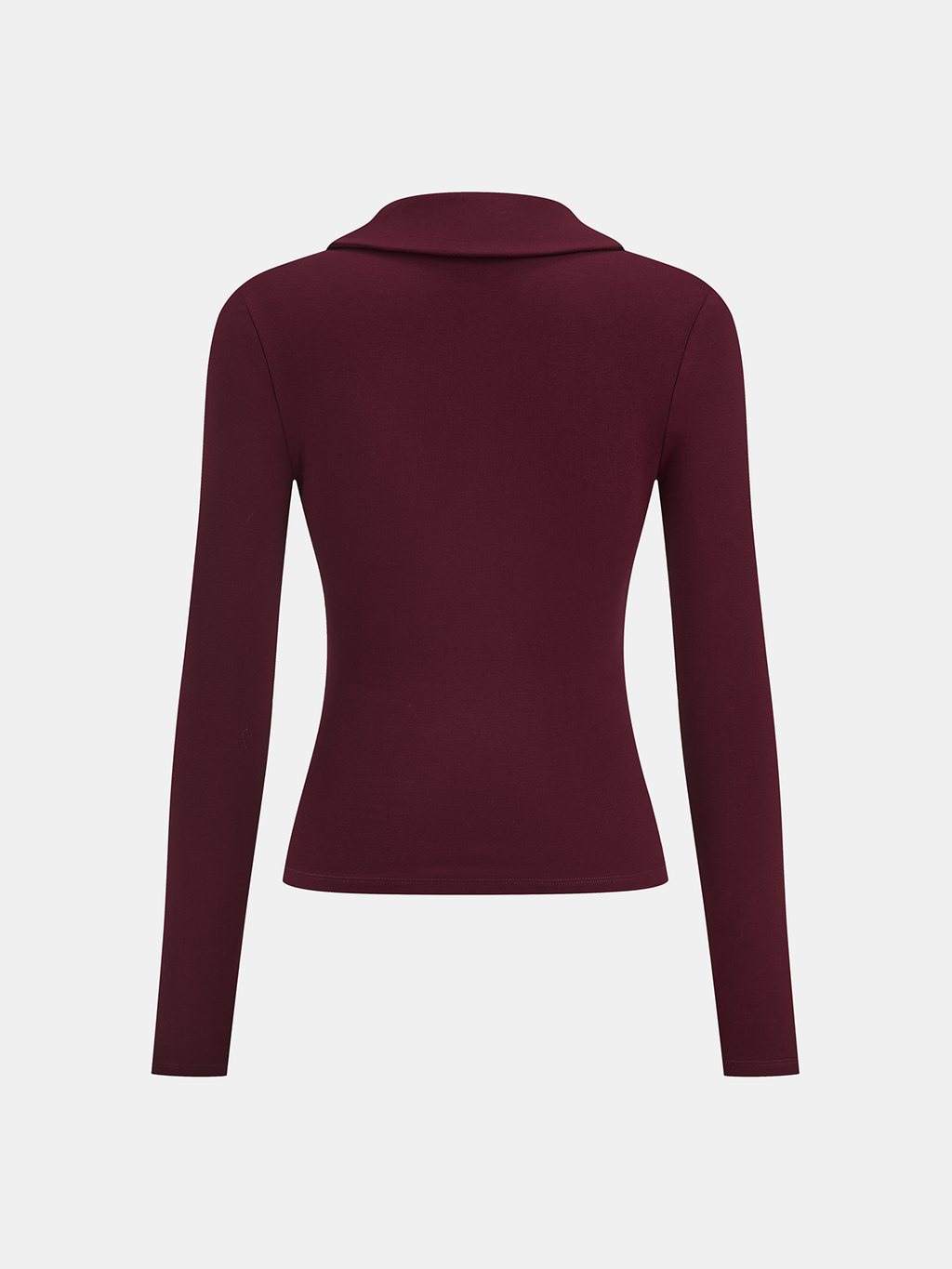 Ruched Long-Sleeve Blouse with Lapel Detail