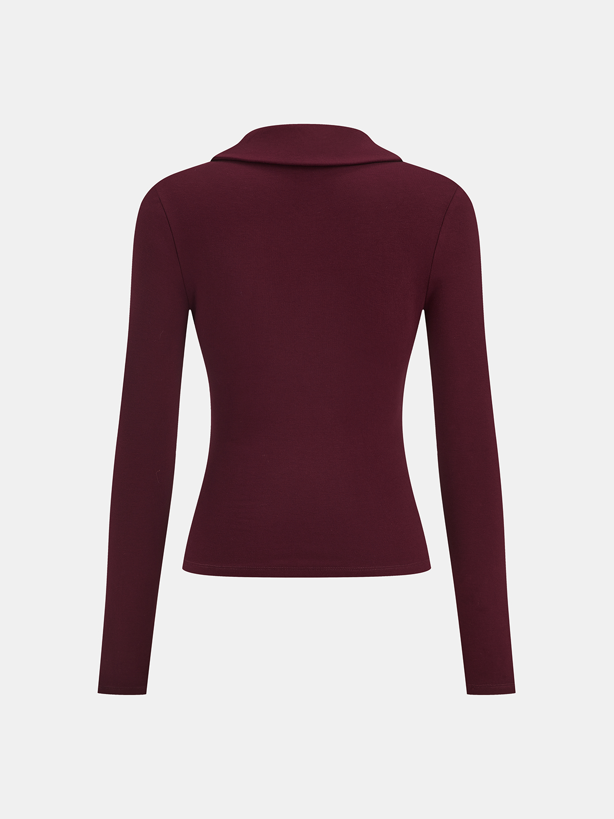 Ruched Long-Sleeve Blouse with Lapel Detail