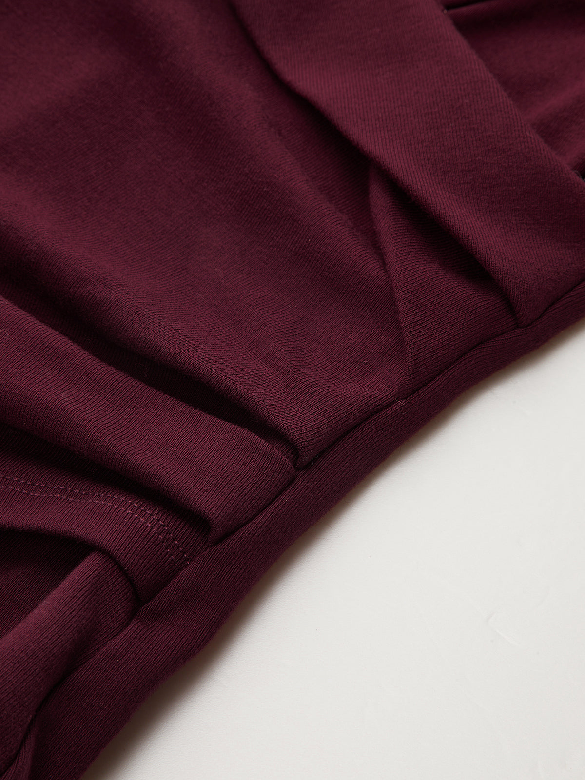 Ruched Long-Sleeve Blouse with Lapel Detail