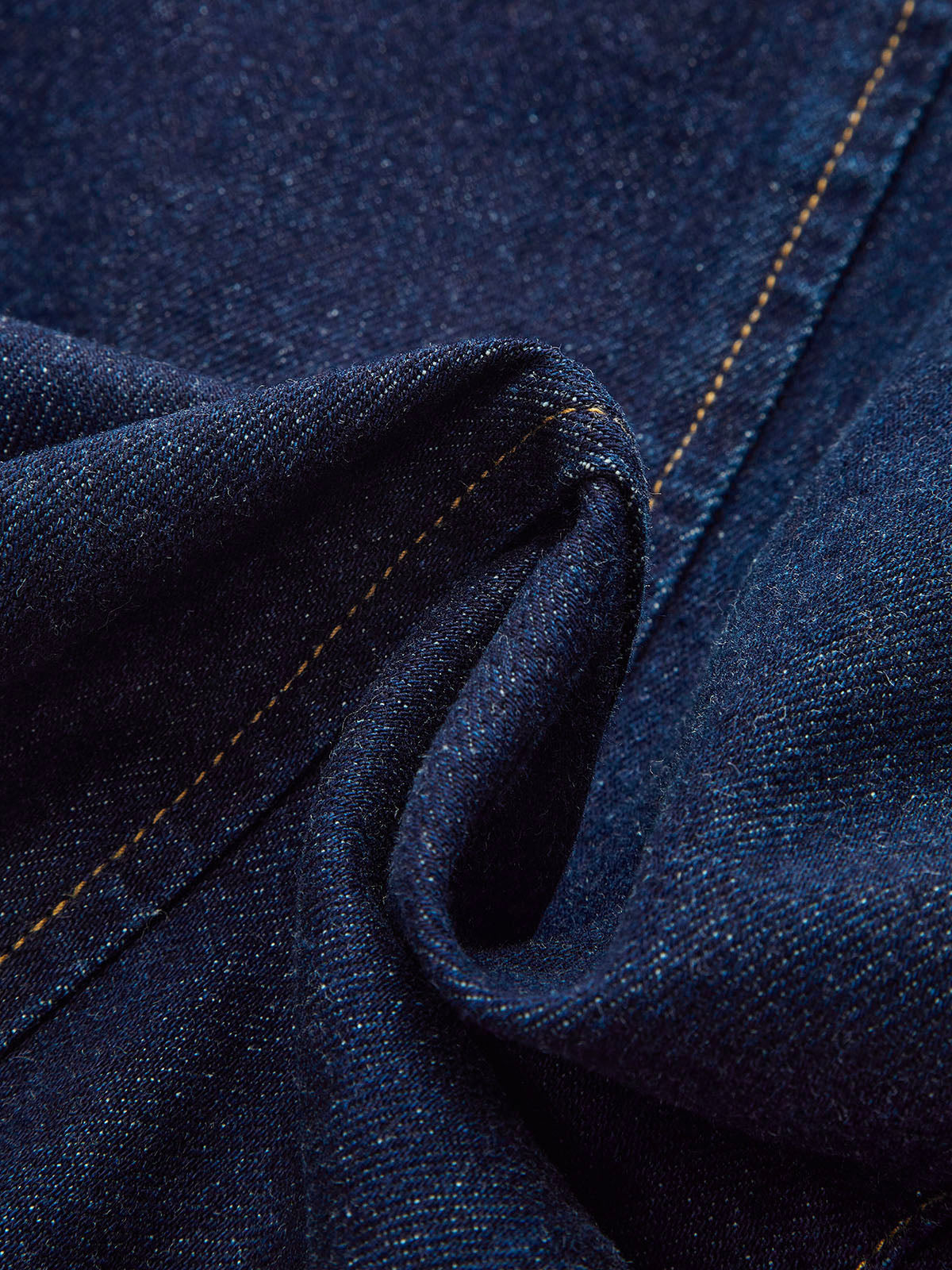 Two-Tone Collar Curved Sleeve Denim Jacket
