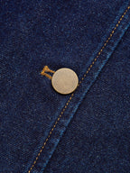 Two-Tone Collar Curved Sleeve Denim Jacket