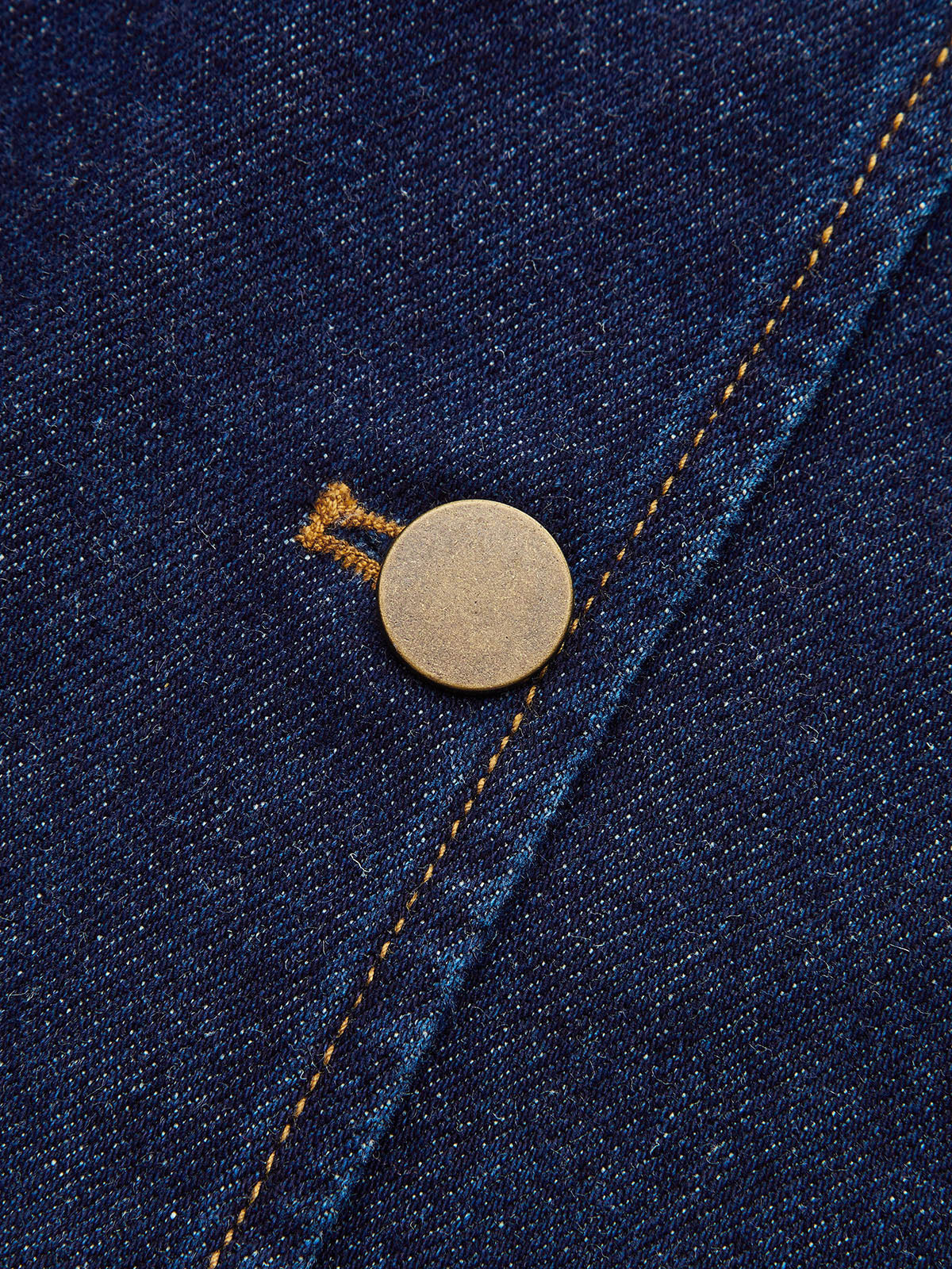 Two-Tone Collar Curved Sleeve Denim Jacket