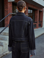 Relaxed Fit Denim Jacket with Cuffed Sleeves