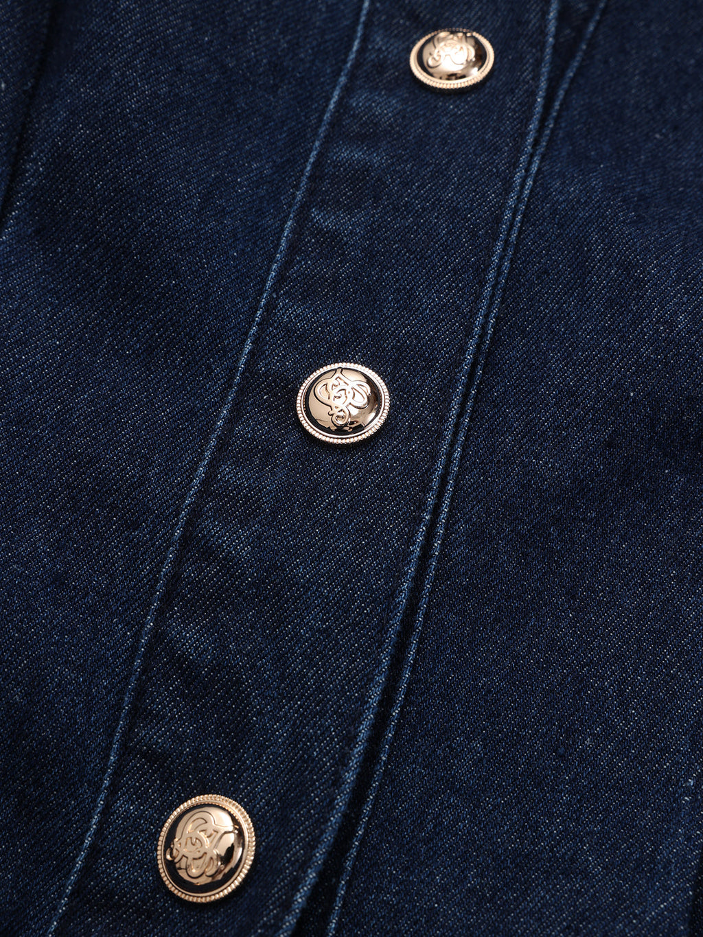 Buttoned Belted Denim Dress with Shirt Design