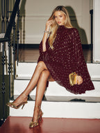 Foil Spot Cami Dress with Coordinating Cape