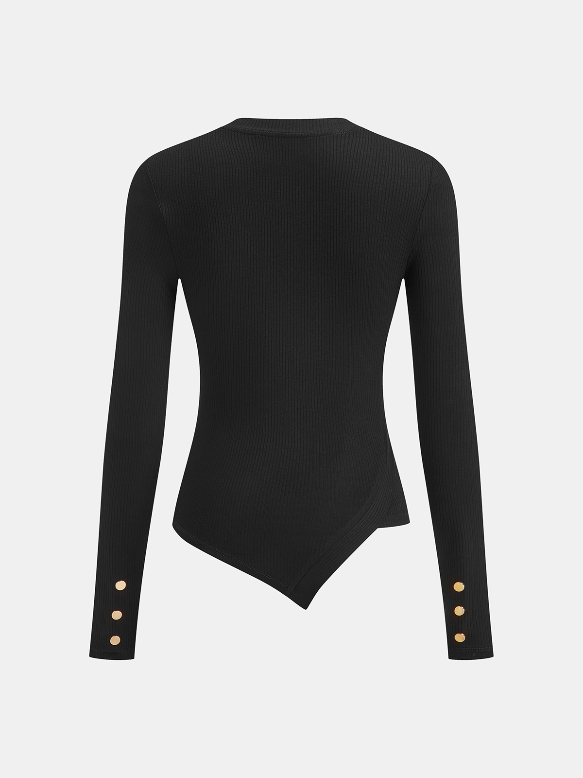 Asymmetric Rib Knitted Sweater Top