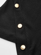 Asymmetric Rib Knitted Sweater Top