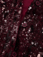 Long Sleeve Bodysuit with Sequin Collar Detail