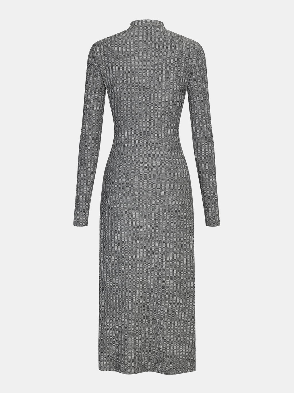 Mock Neck Midi Dress with Side Slit Twist