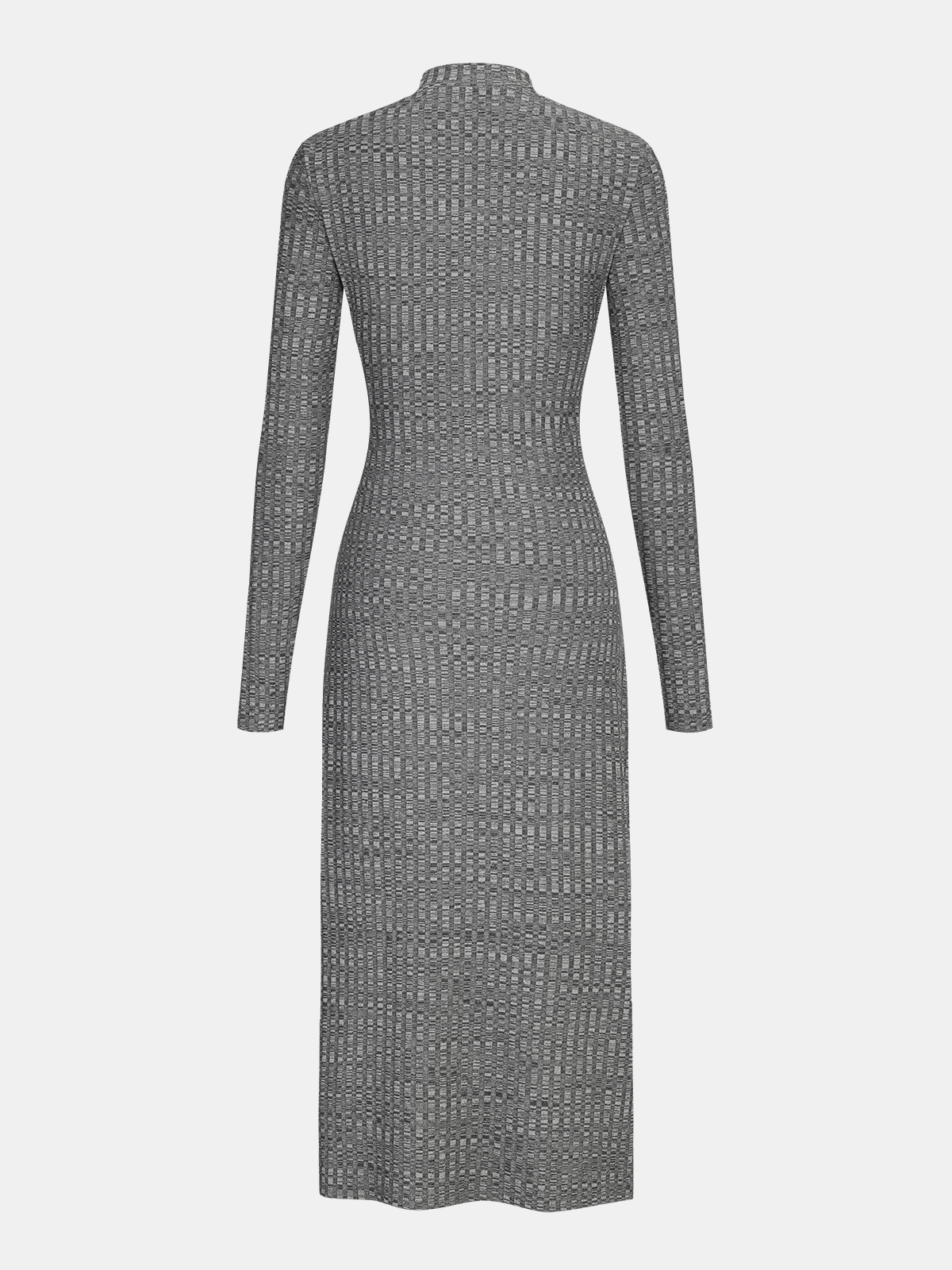 Mock Neck Midi Dress with Side Slit Twist