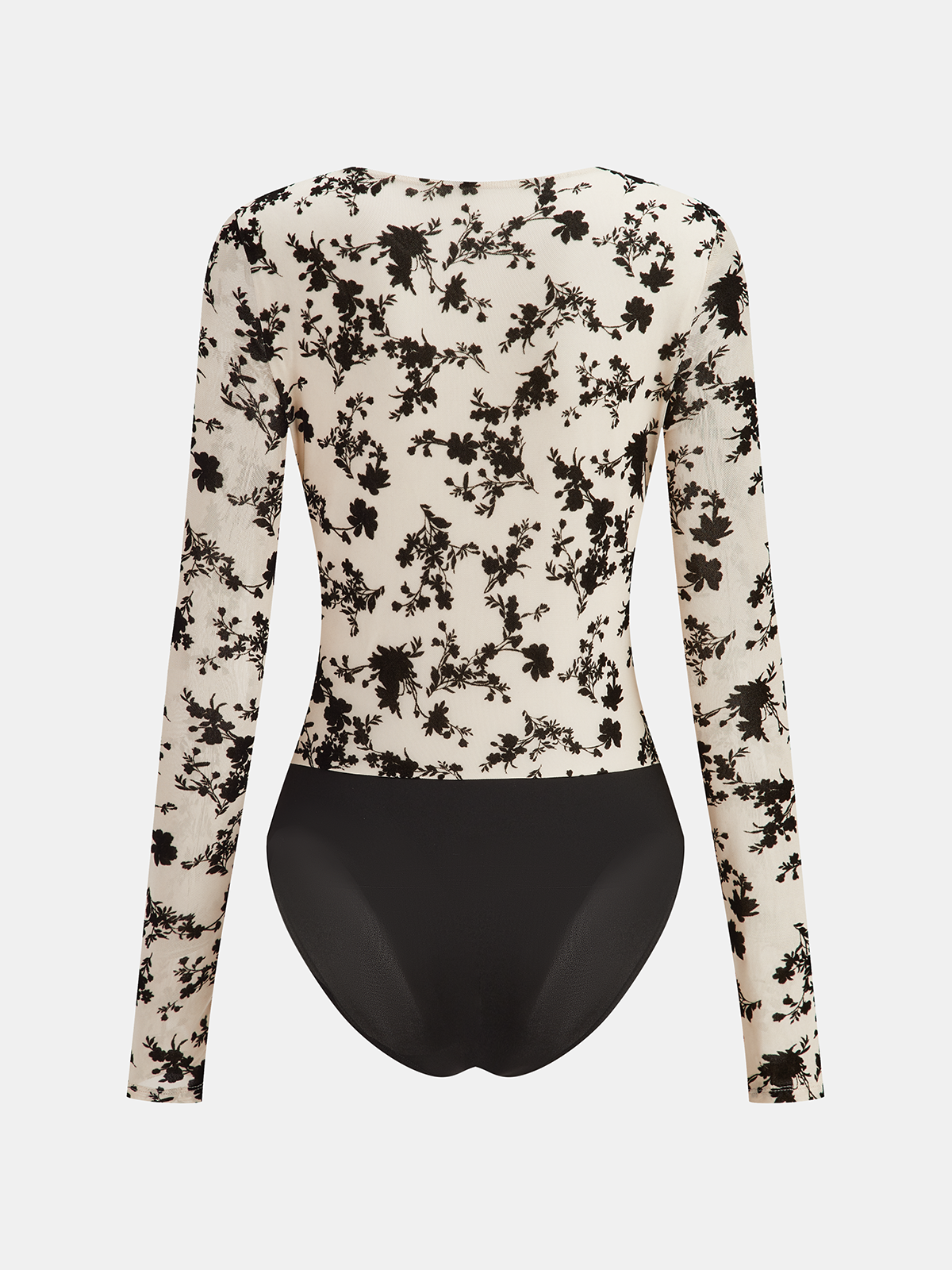 Embellished Metal Accent Floral Bodysuit