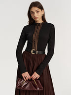 Textured Blouse with Elegant Lace Detailing