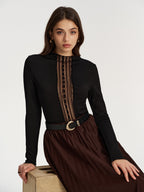 Textured Blouse with Elegant Lace Detailing