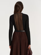 Textured Blouse with Elegant Lace Detailing