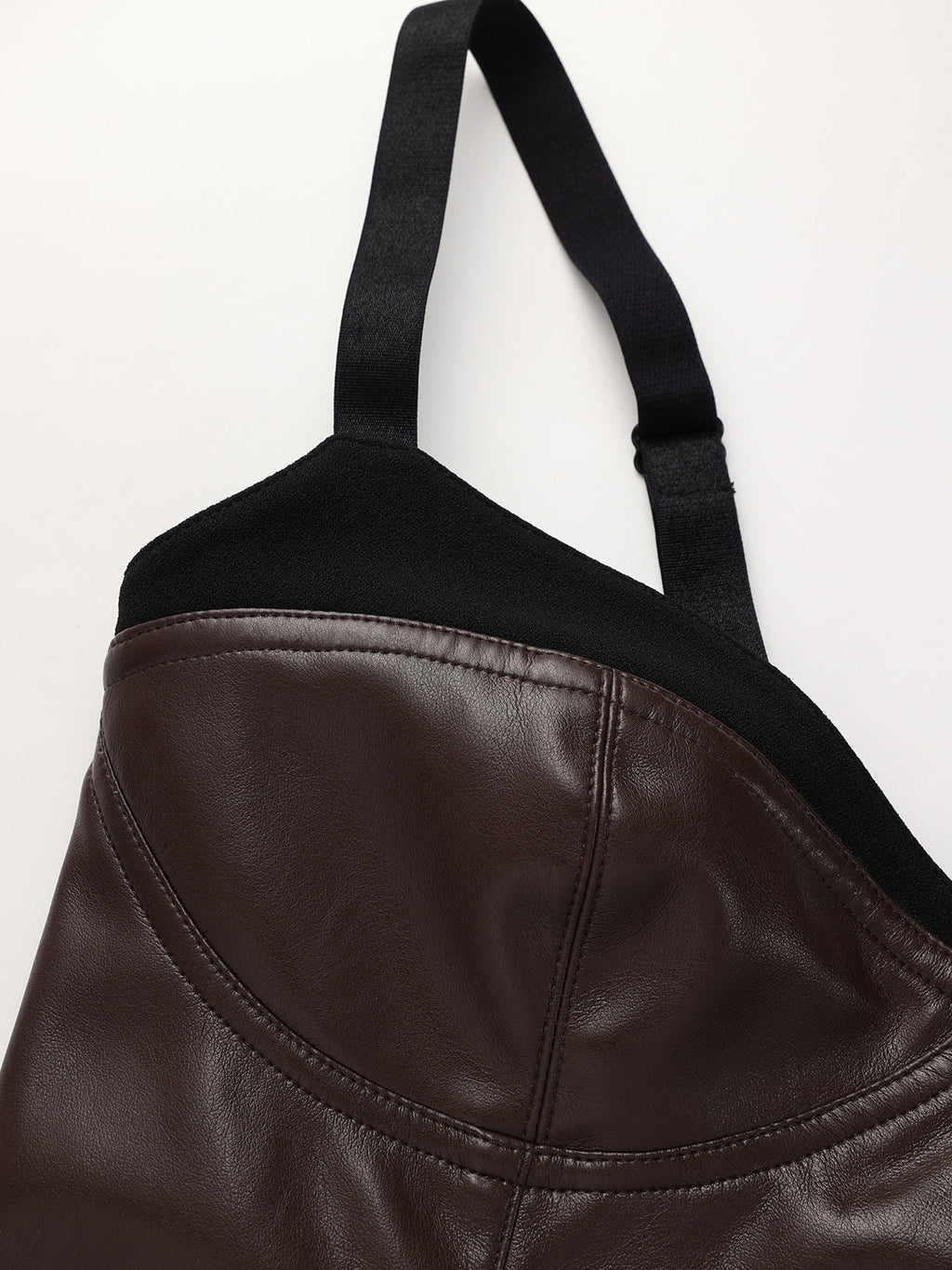 Faux Leather Midi Dress with Sweetheart Neckline