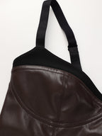 Faux Leather Midi Dress with Sweetheart Neckline